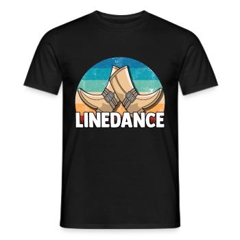 Linedance Western Countrymusic Tanzsport - Männer T-Shirt - Schwarz - Vorne - AI Model Male 178 light (178cm)