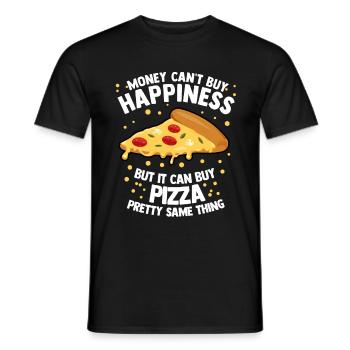 Pizzeria Pizza Margarita Cheese Fast Food Bistro - Men's T-Shirt - black - Front - AI Model Male 178 light (178cm)