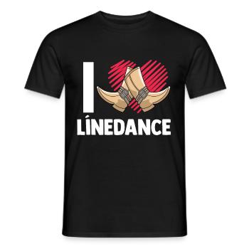 Linedance musique country western danse sport - T-shirt homme - noir - Devant - AI Model Male 178 light (178cm)