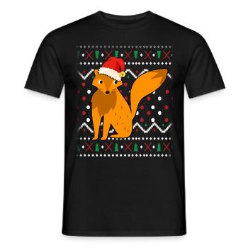 Fox laid Noël - T-shirt homme - noir - Devant - AI Model Male 178 light (178cm)