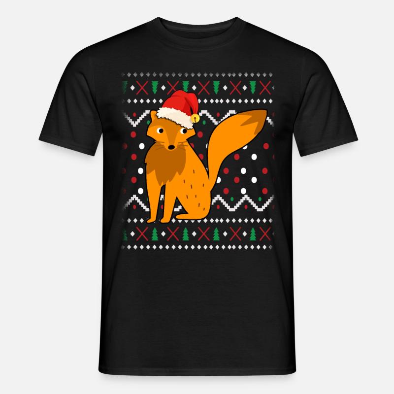 Fuchs Ugly Christmas - Männer T-Shirt - Schwarz