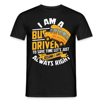 bus - Men's T-Shirt - black - Front - AI Model Male 178 light (178cm)