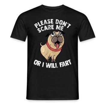 Pug farting pups life pug dog pugs mixed - Men's T-Shirt - black - Front - AI Model Male 178 light (178cm)