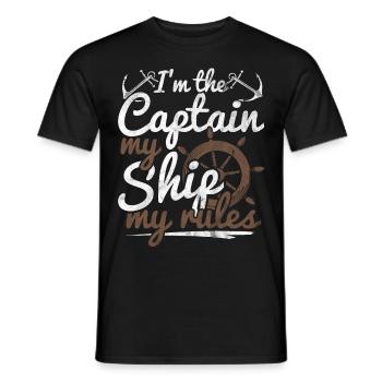 Segelboot Kapitän meer boot Skipper Regatta Ozean - Männer T-Shirt - Schwarz - Vorne - AI Model Male 178 light (178cm)