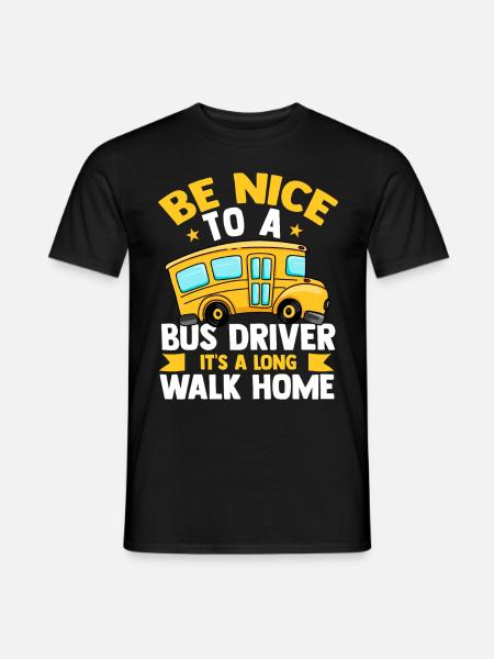 Bus chauffeur de bus omnibus profession de transport public bus longue distance - T-shirt homme - noir