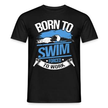 Swimming diving swimming pool outdoor swimming pool water sea - Men's T-Shirt - black - Front - AI Model Male 178 light (178cm)