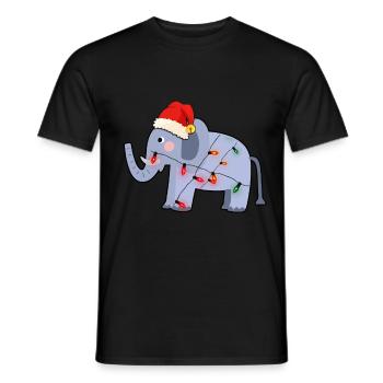 Noël laid d'éléphant - T-shirt homme - noir - Devant - AI Model Male 178 light (178cm)