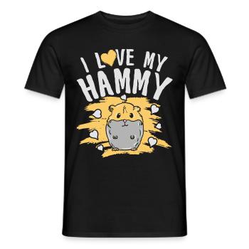 Hamster Liebe Nagetier Pelzig Tierchen Haustier - Männer T-Shirt - Schwarz - Vorne - AI Model Male 178 light (178cm)