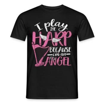 harp - Men's T-Shirt - black - Front - AI Model Male 178 light (178cm)