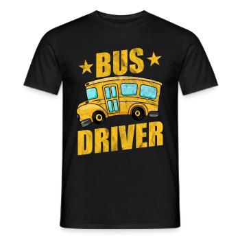 Bus - Männer T-Shirt - Schwarz - Vorne - AI Model Male 178 light (178cm)