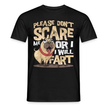 Mops - Männer T-Shirt - Schwarz - Vorne - AI Model Male 178 light (178cm)