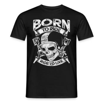 motorcycle - Men's T-Shirt - black - Front - AI Model Male 178 light (178cm)