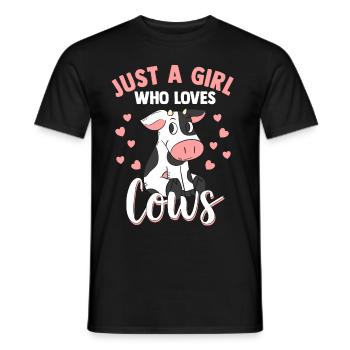 Vaches fille vache boeuf vache laitière fermier vache veaux - T-shirt homme - noir - Devant - AI Model Male 178 light (178cm)