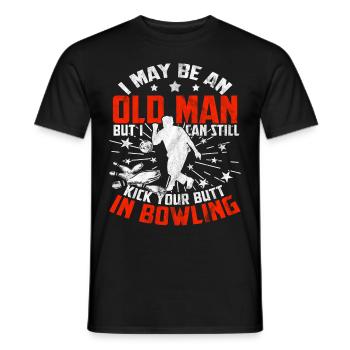 bowling - Men's T-Shirt - black - Front - AI Model Male 178 light (178cm)