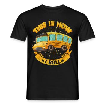 Bus - Männer T-Shirt - Schwarz - Vorne - AI Model Male 178 light (178cm)