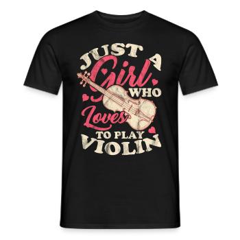 Violon violon orchestre instrument de musique fille - T-shirt homme - noir - Devant - AI Model Male 178 light (178cm)