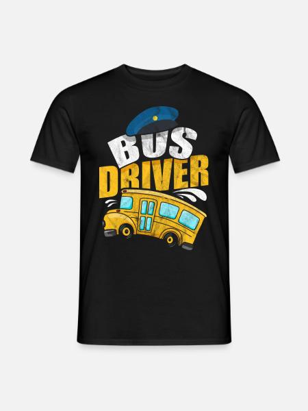 L'occupation du conducteur de bus omnibus arrêt de bus bus longue distance - T-shirt homme - noir