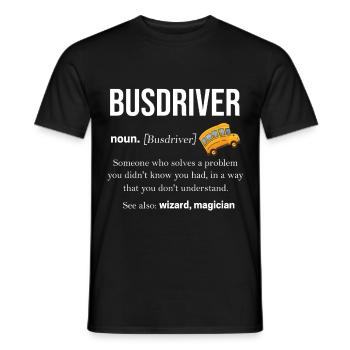 Bus - Männer T-Shirt - Schwarz - Vorne - AI Model Male 178 light (178cm)