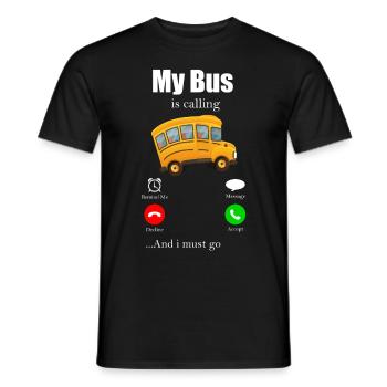 Bus driver omnibus school bus public transport autobus gift - Men's T-Shirt - black - Front - AI Model Male 178 light (178cm)
