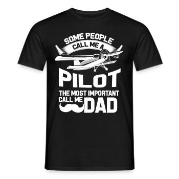 Pilot Fluzeug Vater Dad - Männer T-Shirt - Schwarz - Vorne - AI Model Male 178 light (178cm)