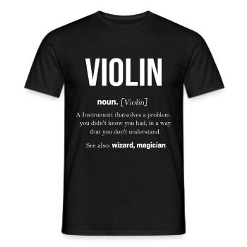 violin - Men's T-Shirt - black - Front - AI Model Male 178 light (178cm)
