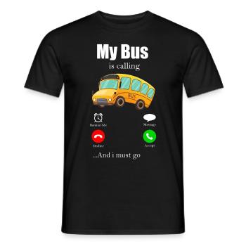 Bus Bus Bus School Bus Public Transport Bus Gift - Men's T-Shirt - black - Front - AI Model Male 178 light (178cm)