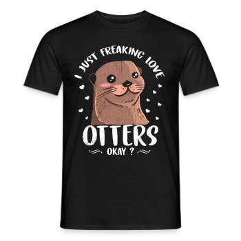 Otter Tier Geschenk Marder Süß Wiesel Fischotter - Männer T-Shirt - Schwarz - Vorne - AI Model Male 178 light (178cm)