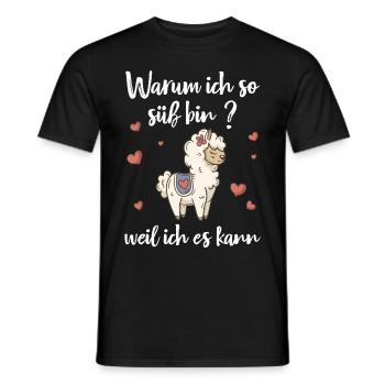 Lama - Männer T-Shirt - Schwarz - Vorne - AI Model Male 178 light (178cm)