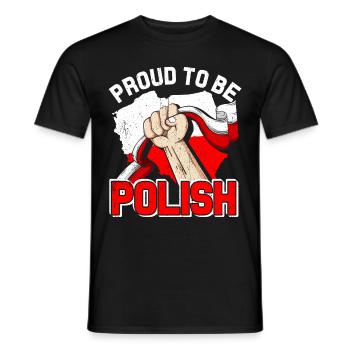 Pologne Cadeau de Gdansk Polska Pole Cracovie gdańsk - T-shirt homme - noir - Devant - AI Model Male 178 light (178cm)