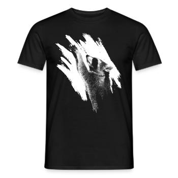 Waschbär Racoon Tier Geschenk Frettchen Marder - Männer T-Shirt - Schwarz - Vorne - AI Model Male 178 light (178cm)