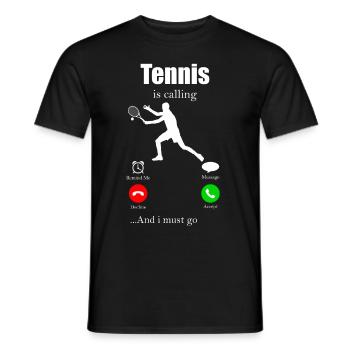 Tennis Tennisball Sport Topspin Wimbledon Vorhand - Männer T-Shirt - Schwarz - Vorne - AI Model Male 178 light (178cm)