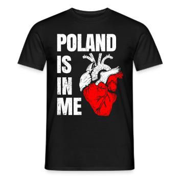 Pologne - T-shirt homme - noir - Devant - AI Model Male 178 light (178cm)