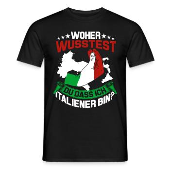 Italien Flagge Tshirt Sprüche Sizilien Mailand Rom - Männer T-Shirt - Schwarz - Vorne - AI Model Male 178 light (178cm)