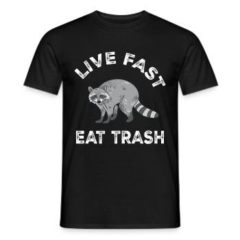 Raccoon Racoon Tshirt Ferret Lynx Trash Panda - Men's T-Shirt - black - Front - AI Model Male 178 light (178cm)