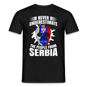 Serbia - Men's T-Shirt - black - Front - AI Model Male 178 light (178cm)