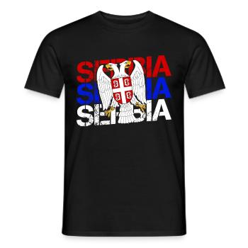 Serbia Flag Balkan Yugoslavia Srbija Gift - Men's T-Shirt - black - Front - AI Model Male 178 light (178cm)
