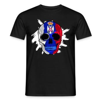 Serbia - Men's T-Shirt - black - Front - AI Model Male 178 light (178cm)