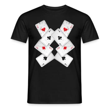 Poker Blackjack Cartes Royal Flush Gambling Casino - T-shirt homme - noir - Devant - AI Model Male 178 light (178cm)
