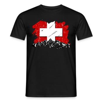 Suisse - T-shirt homme - noir - Devant - AI Model Male 178 light (178cm)