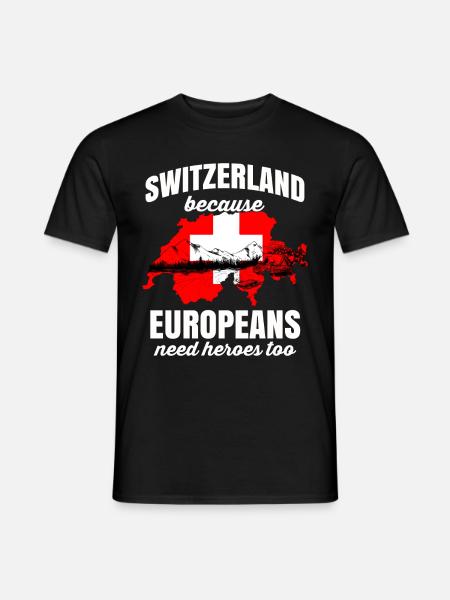 Bandiera Svizzera Svizzera Tedesco Berna Zurigo Alpi - T-shirt uomo - nero