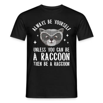 Waschbär Racoon Frettchen Marder Tier Geschenk - Männer T-Shirt - Schwarz - Vorne - AI Model Male 178 light (178cm)