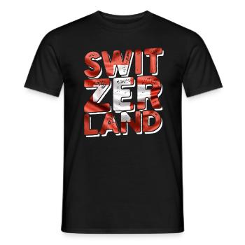 Suisse Drapeau Suisse Berne Zurich Alpen - T-shirt homme - noir - Devant - AI Model Male 178 light (178cm)
