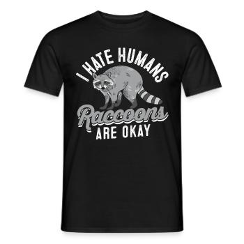 Waschbär Frettchen Marder Racoon Tier Geschenk - Männer T-Shirt - Schwarz - Vorne - AI Model Male 178 light (178cm)