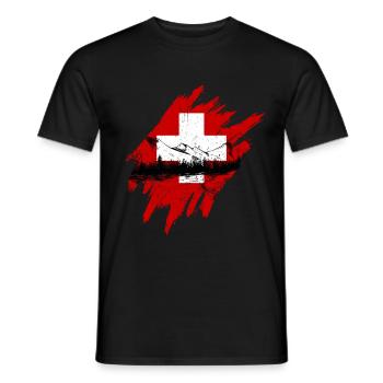 Suisse - T-shirt homme - noir - Devant - AI Model Male 178 light (178cm)