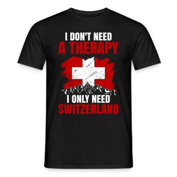 Switzerland Flag Bern Zurich Alps Swiss German - Men's T-Shirt - black - Front - AI Model Male 178 light (178cm)