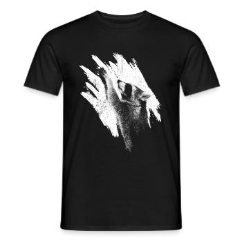 Raccoon Gift Racoon Ferret Lynx Nature - Men's T-Shirt - black - Front - AI Model Male 178 light (178cm)