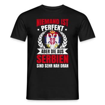 Serbie - T-shirt homme - noir - Devant - AI Model Male 178 light (178cm)