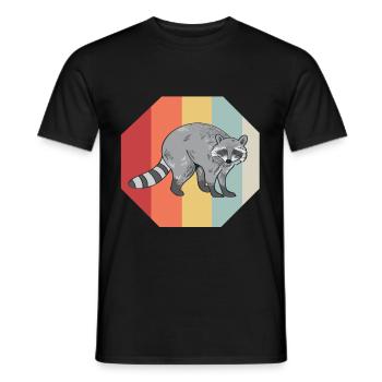 Waschbär Racoon Tier Geschenk Frettchen Marder - Männer T-Shirt - Schwarz - Vorne - AI Model Male 178 light (178cm)