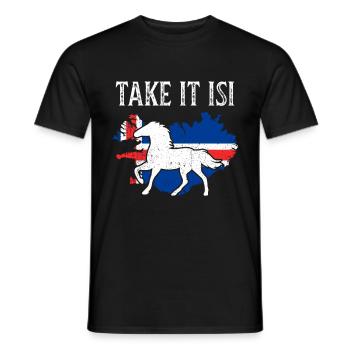 Cheval islandais - T-shirt homme - noir - Devant - AI Model Male 178 light (178cm)