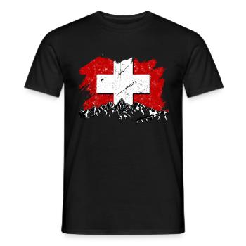Suisse Drapeau Zurich Bern Alpen Suisse - T-shirt homme - noir - Devant - AI Model Male 178 light (178cm)